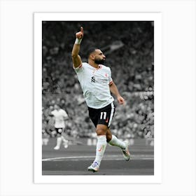 Mohamed Salah Of Liverpool Celebrates Scoring His Team S Third Goal During The Premier League Match Between Manchester United Art Print