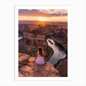 Sunset At Horseshoe Bend Art Print