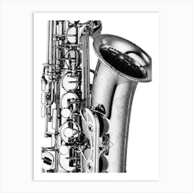 Saxophone Line Art Art Print