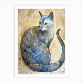 Blue Cat 13 Art Print