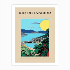 Minimal Design Style Of Rio De Janeiro, Brazil 3 Poster Art Print