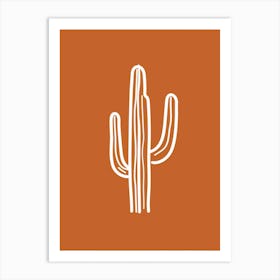 Cactus Line Drawing Old Man Cactus 1 Art Print