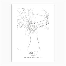 Lucon,France Minimalist Map Art Print