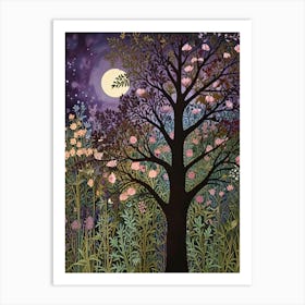 William Morris Night In The Garden 2 Art Print