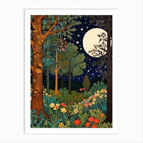 William Morris Night In The Forest 12 Art Print