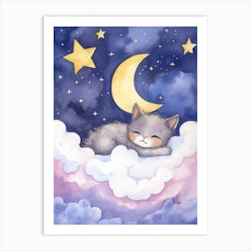 Baby Kitten 9 Sleeping In The Clouds Art Print