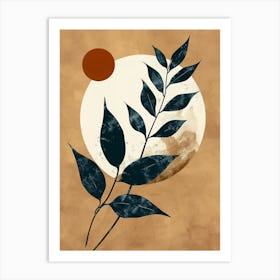 Moon And Leaves Art Print