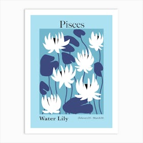 Pisces Water Lily Art Print