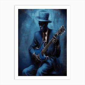 Blues Soul Series 15 - Top Hat Blues Man Art Print