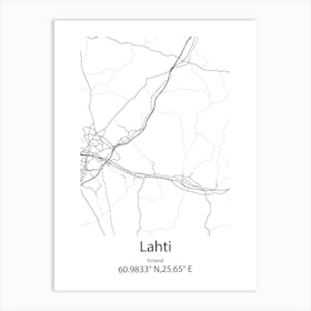 Lahti,Finland Minimalist Map Art Print