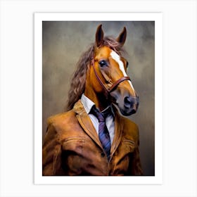Horse In A Suit animal portrait Art Print