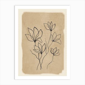 Line Wildflowers 2 Art Print