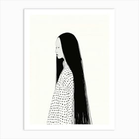 Girl With Long Hair 22 Art Print