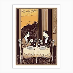 Couple At A Table Art Print