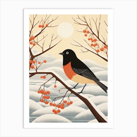 Bird Illustration Blackbird 4 Art Print