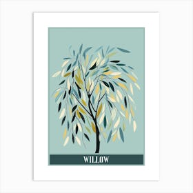 Willow Tree Flat Illustration 3 Poster Art Print