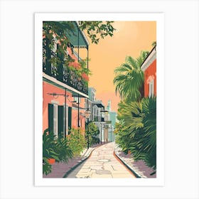 Frenchmen Street Storybook Illustration 2 Art Print