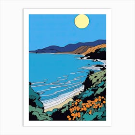 Minimal Design Style Of Big Sur California, Usa 3 Art Print