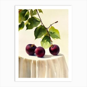 Damson 2 Italian Watercolour fruit Art Print