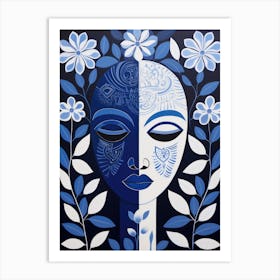 Blue And White Painting 1 Art Print