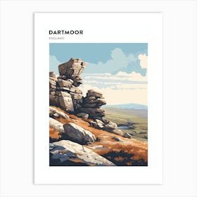 Dartmoor National Park England 3 Hiking Trail Landscape Poster Art Print