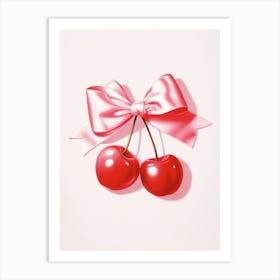 Cherries And Bow Art Print