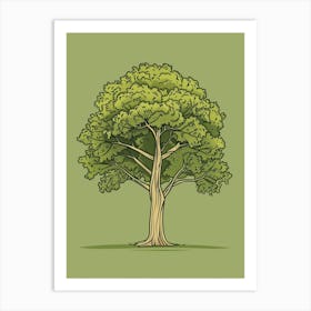 Sycamore Tree Minimalistic Drawing 1 Art Print