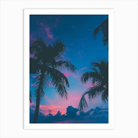 Sunset Palm Trees Art Print