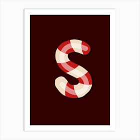 Candy Cane Christmas Letters Living Room Holiday Display 19 Art Print