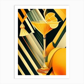 Mango Margarita Cocktail Poster Art Deco Cocktail Poster Art Print