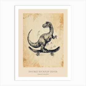 Edmontosaurus Vintage Dinosaur Poster 1 Art Print