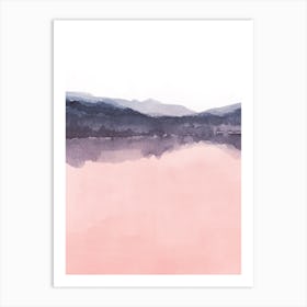Watercolor Landscape 11 Pink And Indigo Art Print