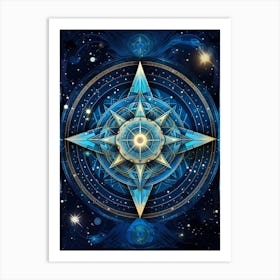 Celestial Abstract Geometric Illustration 3 Art Print