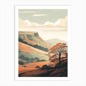 Peak District National Park England 4 Hiking Trail Landscape Art Print
