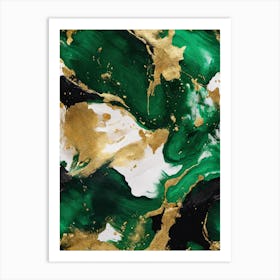 Abstract Gold And Green Painting Art Print