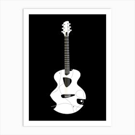 Black and White Acoustic Guitar 3 Art Print