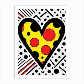 Polka Dot Pop Art Heart Lines 3 Art Print