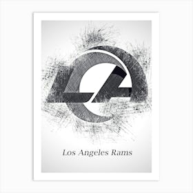 Los Angeles Rams Sketch Drawing Art Print