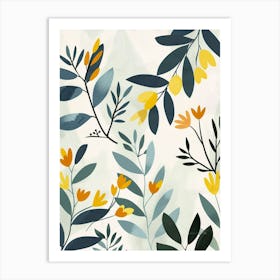 Yew Tree Flat Illustration 7 Art Print