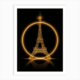 Golden Eiffel Tower Art Print