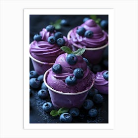 Blueberry Ice Cream 1 Art Print