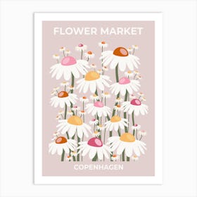 Flower Market Copenhagen Blush Pink Art Print