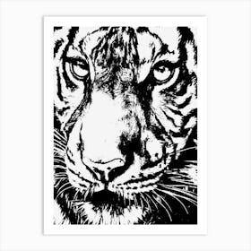 Tiger in Black and White Art Print