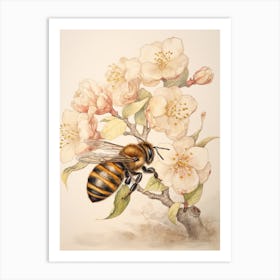 Storybook Animal Watercolour Honey Bee 2 Art Print