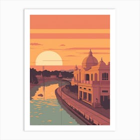 Prayagraj India  Travel Illustration 1 Art Print