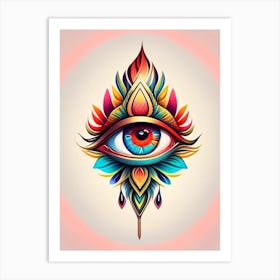 Insight, Symbol, Third Eye Tattoo 2 Art Print