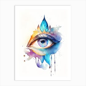 Bindu, Symbol, Third Eye Watercolour 1 Art Print