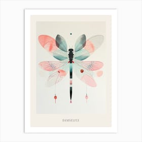 Colourful Insect Illustration Damselfly 15 Poster Art Print