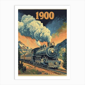 Aihrgdesign A Vintage Poster Of A Steam Locomotive In 1900 Tr 3a3bdc17 D7d4 4a64 A0bd Ad46fe47f76e 3 Art Print