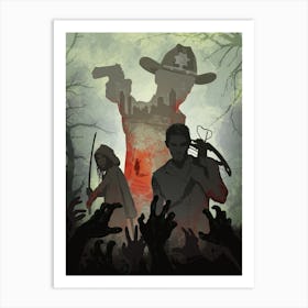 Walking Dead Silhouette Art Print